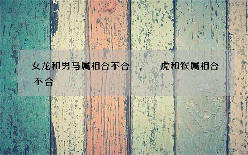 女龙和男马属相合不合,虎和猴属相合不合